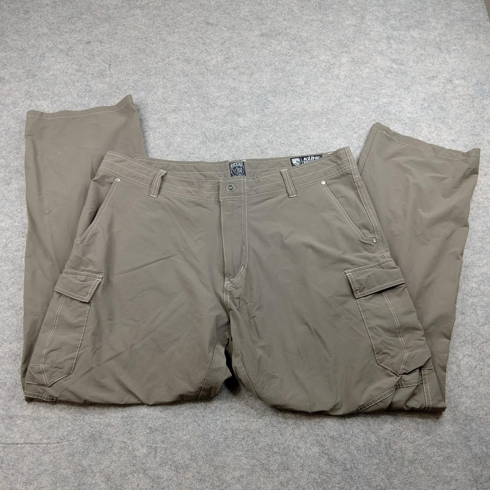 Kuhl Pants Men 40x32 Khaki Cargo Utility Hiking Stretch Outdoor Travel Quick Dry